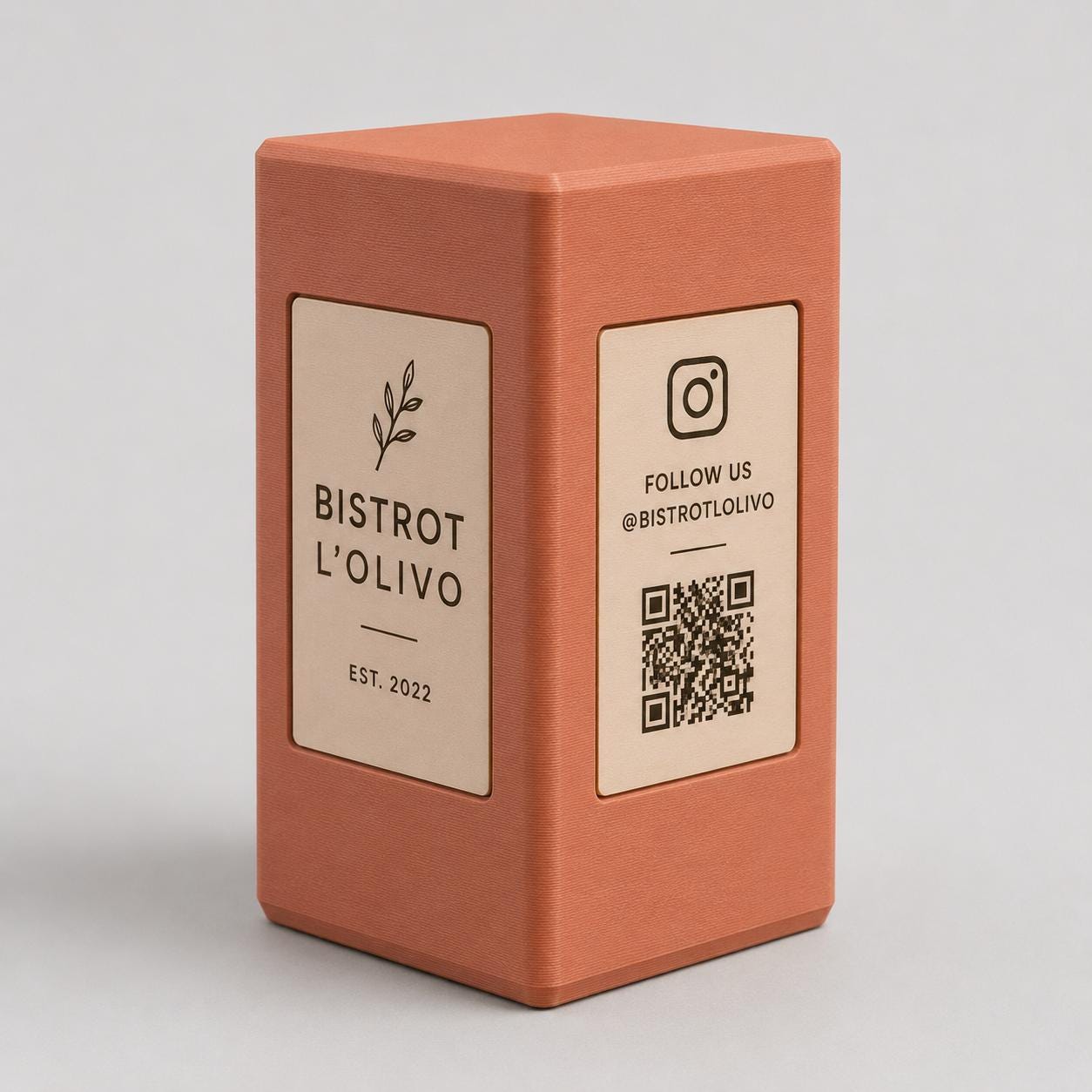 Totem QR Code linea POP verde salvia Personalizzato per Ristorante e Bar Segnatavolo Menu Digitale Display QR 3d