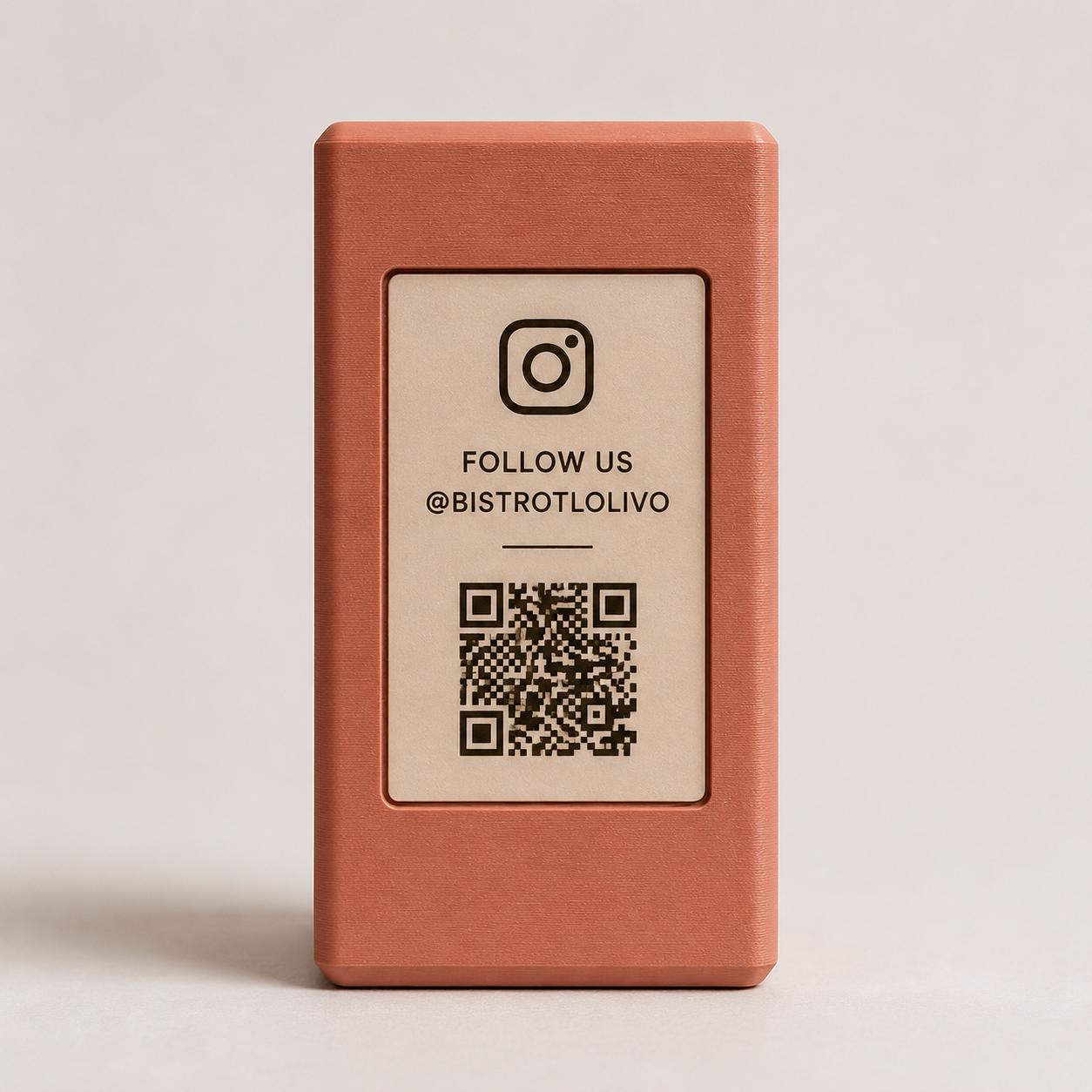Totem QR Code linea POP azzurro pastello Personalizzato per Ristorante e Bar Segnatavolo Menu Digitale Display QR 3d