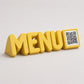 Scritta menu 3d qr code Linea TYPOGRAFY Personalizzato per Ristorante e Bar Segnatavolo Menu Digitale Display QR 3d
