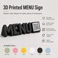 Scritta menu 3d qr code Linea TYPOGRAFY Personalizzato per Ristorante e Bar Segnatavolo Menu Digitale Display QR 3d