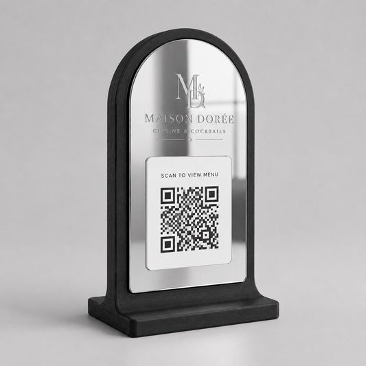 Stand qr code menu 3d qr code Linea PLEXY luxury Personalizzato per Ristorante e Bar Segnatavolo Menu Digitale Display QR 3d