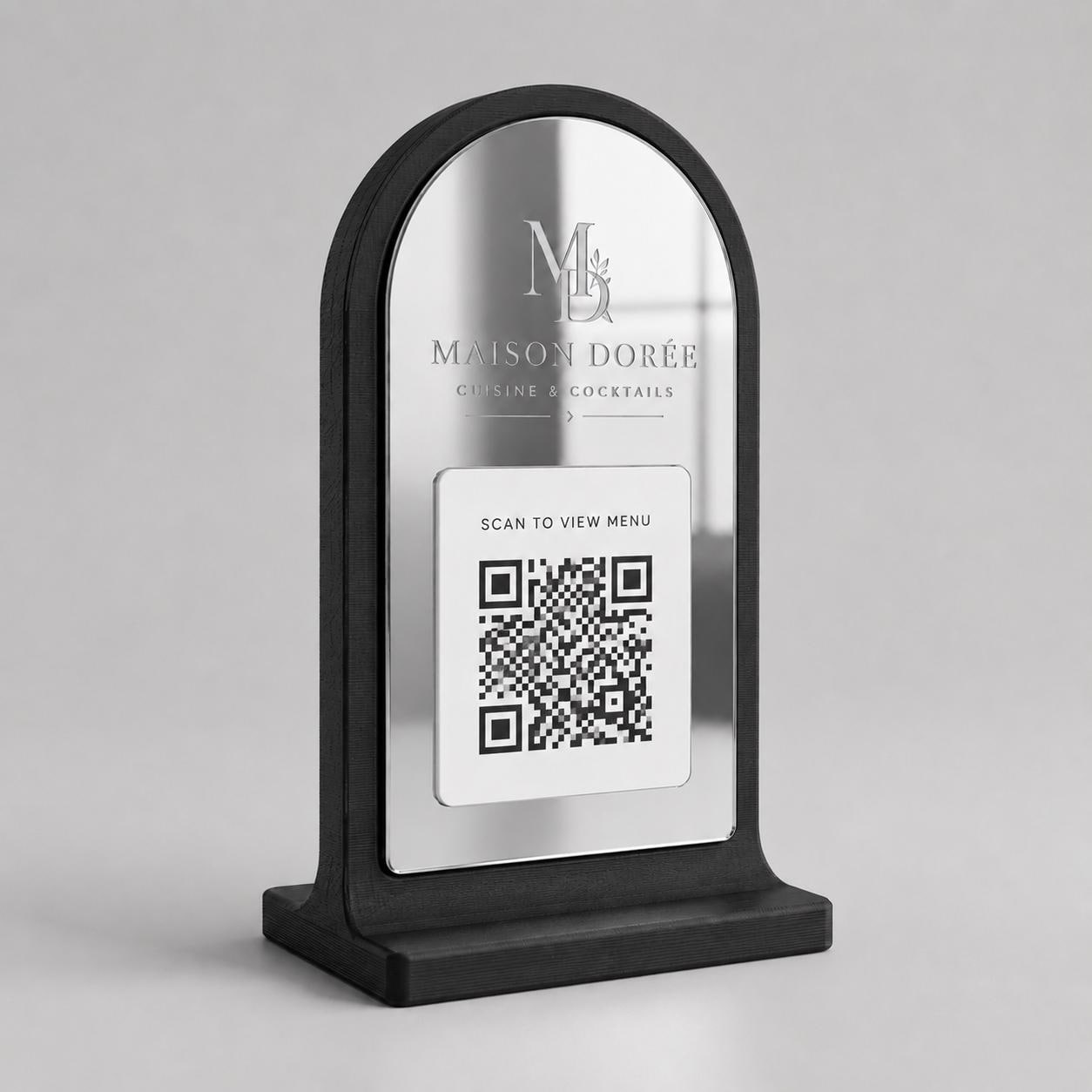 Stand qr code menu 3d qr code Linea PLEXY Personalizzato per Ristorante e Bar Segnatavolo Menu Digitale Display QR 3d