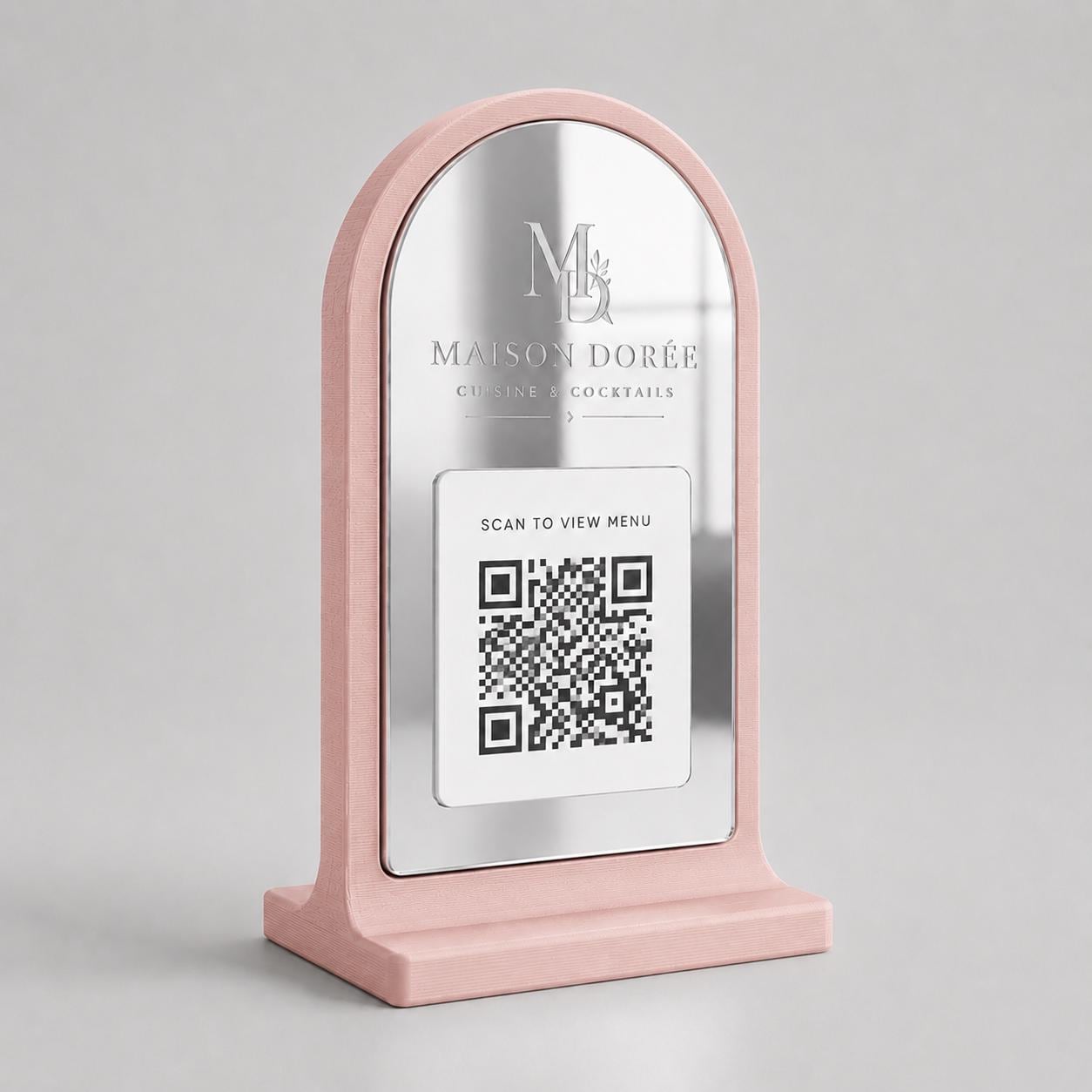 Stand qr code menu 3d qr code Linea PLEXY Personalizzato per Ristorante e Bar Segnatavolo Menu Digitale Display QR 3d