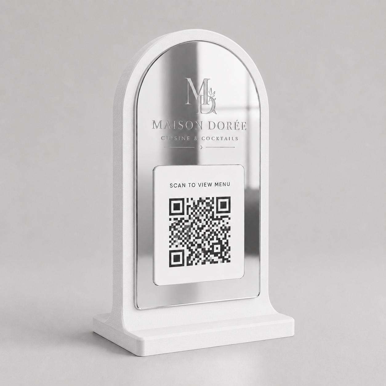 Stand qr code menu 3d qr code Linea PLEXY Personalizzato per Ristorante e Bar Segnatavolo Menu Digitale Display QR 3d
