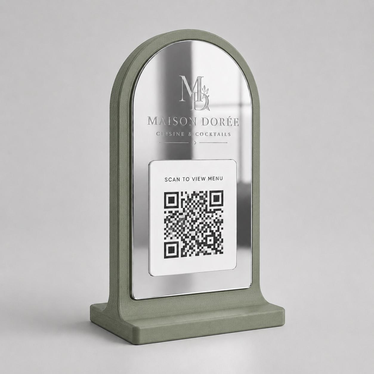 Stand qr code menu 3d qr code Linea PLEXY Personalizzato per Ristorante e Bar Segnatavolo Menu Digitale Display QR 3d