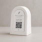 Qr code Linea japandi bianco sporco Espositore Menu QR Code in Stampa 3D e Lastra Incisa al Laser – Linea Japandi Minimal