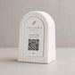 Qr code Linea japandi azzurro Espositore Menu QR Code in Stampa 3D e Lastra Incisa al Laser – Linea Japandi Minimal