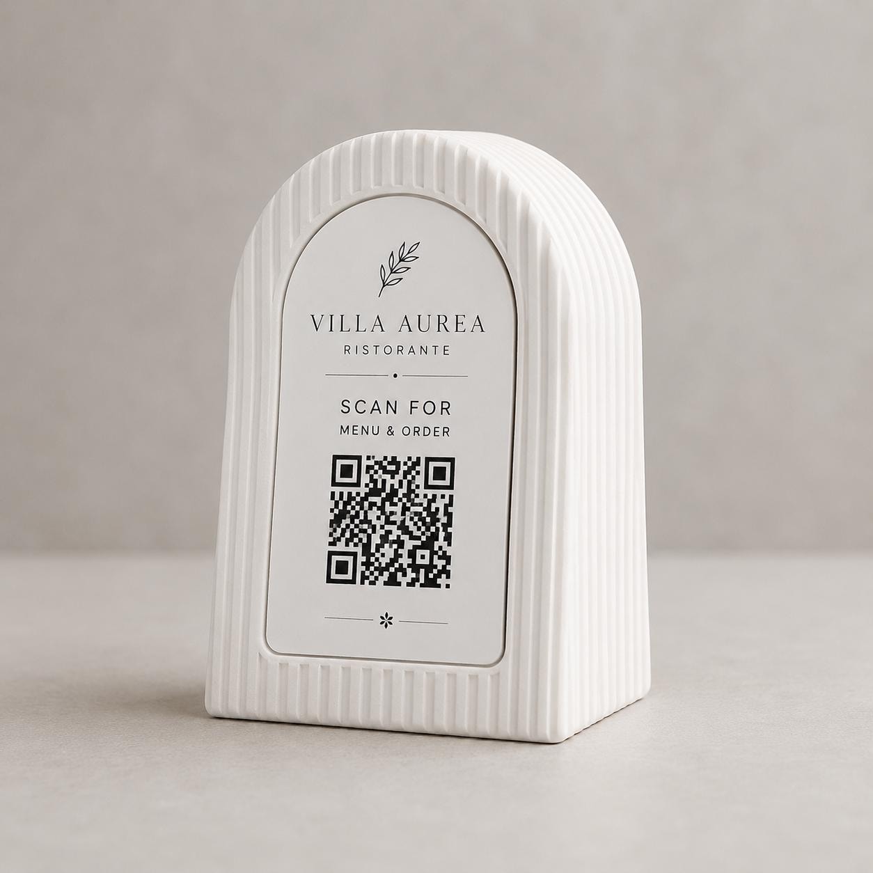 Qr code Linea japandi azzurro Espositore Menu QR Code in Stampa 3D e Lastra Incisa al Laser – Linea Japandi Minimal