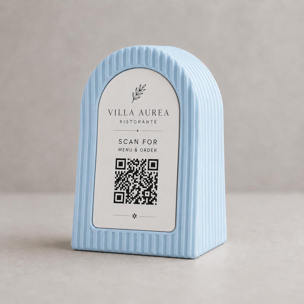Qr code Linea japandi boho black matte Espositore Menu QR Code in Stampa 3D e Lastra Incisa al Laser – Linea Japandi Minimal