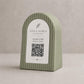Qr code Linea japandi azzurro Espositore Menu QR Code in Stampa 3D e Lastra Incisa al Laser – Linea Japandi Minimal