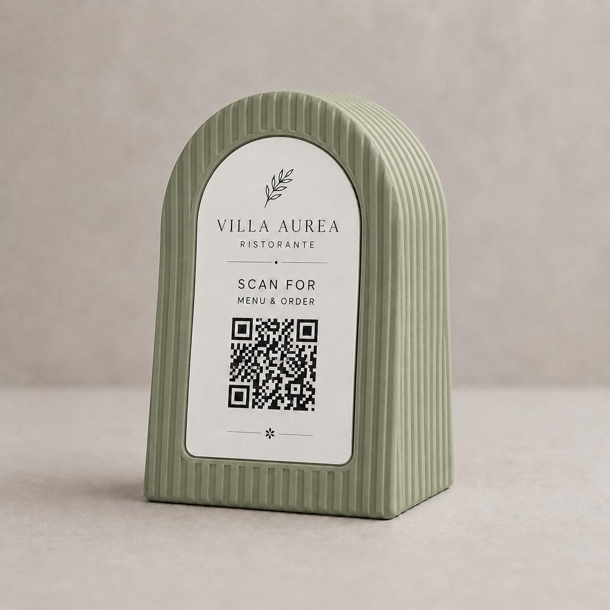 Qr code Linea japandi azzurro Espositore Menu QR Code in Stampa 3D e Lastra Incisa al Laser – Linea Japandi Minimal