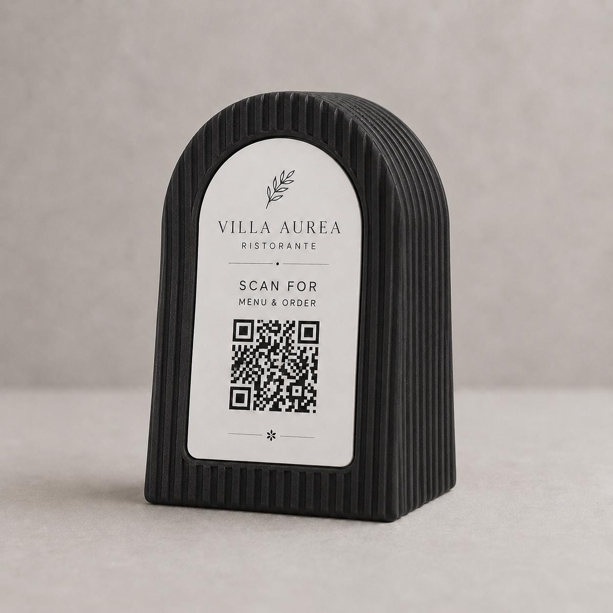 Qr code Linea japandi azzurro Espositore Menu QR Code in Stampa 3D e Lastra Incisa al Laser – Linea Japandi Minimal