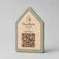 Qr code Linea stile NORDIC scandinavo minimal verde Espositore Menu QR Code in Stampa 3D e Lastra in legno di pioppo Incisa al Laser