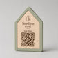 Qr code Linea stile NORDIC scandinavo minimal rosa Espositore Menu QR Code in Stampa 3D e Lastra in legno di pioppo Incisa al Laser