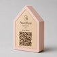 Qr code Linea stile NORDIC scandinavo minimal azzurro Espositore Menu QR Code in Stampa 3D e Lastra in legno di pioppo Incisa al Laser