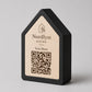 Qr code Linea stile NORDIC scandinavo minimal verde Espositore Menu QR Code in Stampa 3D e Lastra in legno di pioppo Incisa al Laser