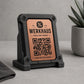 Porta QR Code Ristorante Stile Industrial rock hamburgeria rame | Segnatavolo Personalizzato con Logo Steakhouse e Birrerie | Supporto Menu