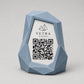Portamenu QR Code Design Low-Poly | Supporto da Tavolo rosa Stampa 3D e Targhetta Incisa | Segnatavolo Personalizzato Hotel Pizzeria