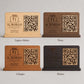 QR Code da tavolo in legno color legno chiaro personalizzato, segnatavolo inciso laser per menu digitale ristorante bar hotel