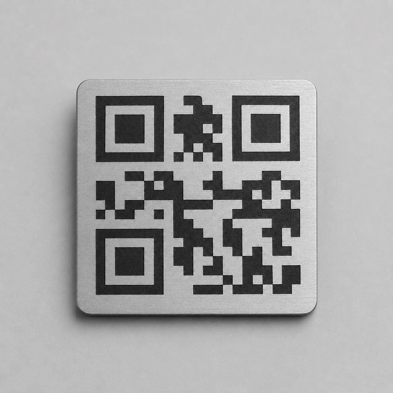 QR Code quadrato in abs effetto acciaio Personalizzato | Segnaposto Ristorante Elegante | Menu Digitale Menu Cavaliere qr