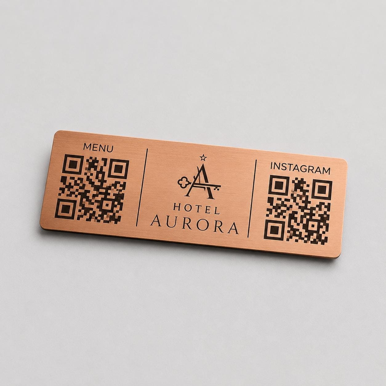 QR Code rettangolare in abs effetto bianco Personalizzato | Segnaposto Ristorante Elegante | Menu Digitale Menu qr