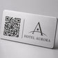 QR Code etichetta con logo in abs colore rame acciaio ottone bianco Personalizzato | Segnaposto Ristorante Elegante | Menu Digitale Menu qr