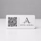 QR Code etichetta con logo in abs effetto acciaio Personalizzato | Segnaposto Ristorante Elegante | Menu Digitale Menu qr