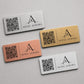 QR Code etichetta con logo in abs colore bianco Personalizzato | Segnaposto Ristorante Elegante | Menu Digitale Menu qr