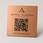 QR Code etichetta con logo in abs colore acciaio Personalizzato | Segnaposto Ristorante Elegante | Menu Digitale Menu qr