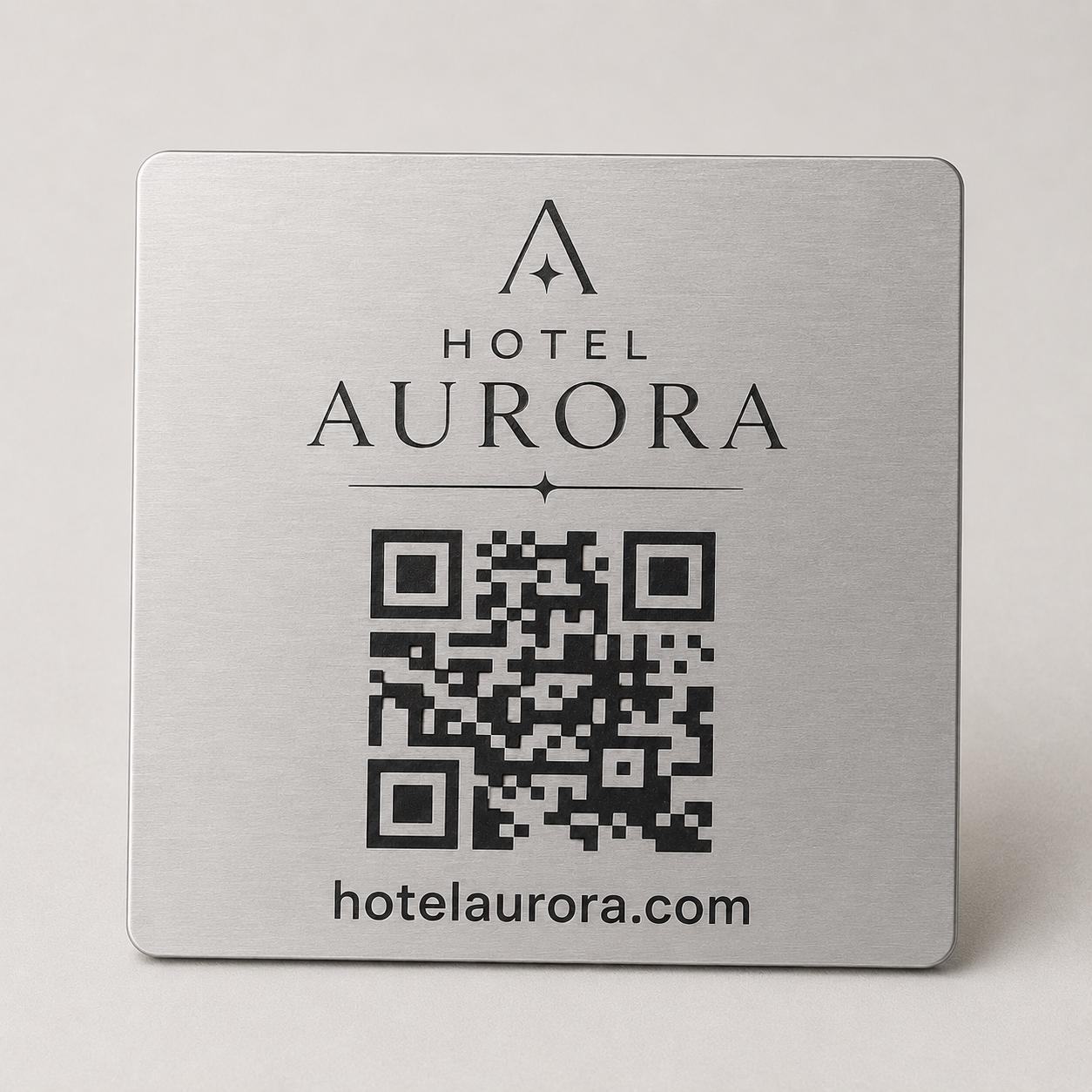 QR Code etichetta con logo in abs colore rame Personalizzato | Segnaposto Ristorante Elegante | Menu Digitale Menu qr