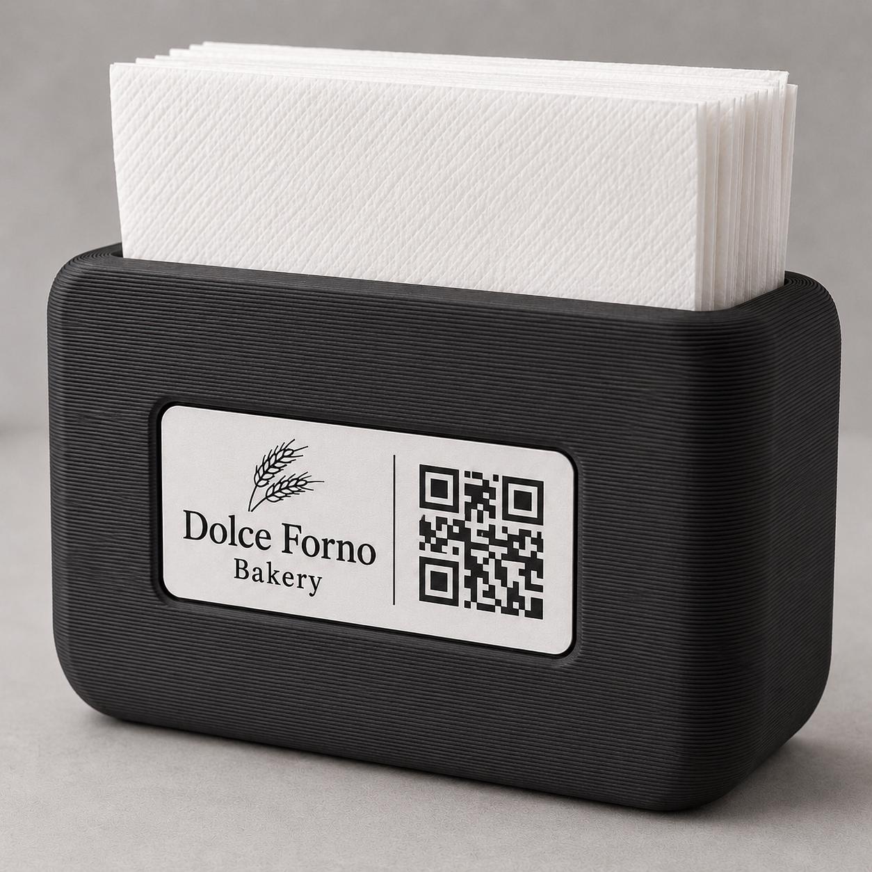 Portatovaglioli dual use QR Code linea POP Bistrò Rosa confetto Personalizzato per Ristorante e Bar Segnatavolo Menu Digitale Display QR 3d