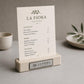Base in plastica menu rosa fai da te Porta Menu e Segnatavolo Personalizzato in Stampa 3D per menu in cartoncino formato A5