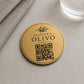 Targa rotonda personalizzata con codice QR per menu contactless - Ristoranti, hotel, bar - Collegamento a Instagram, Facebook, pensioni