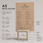 Basetta quadrata 7x7x7cm in plastica menu fai da te Porta Menu e Segnatavolo Personalizzato in Stampa 3D per menu in cartoncino formato A5