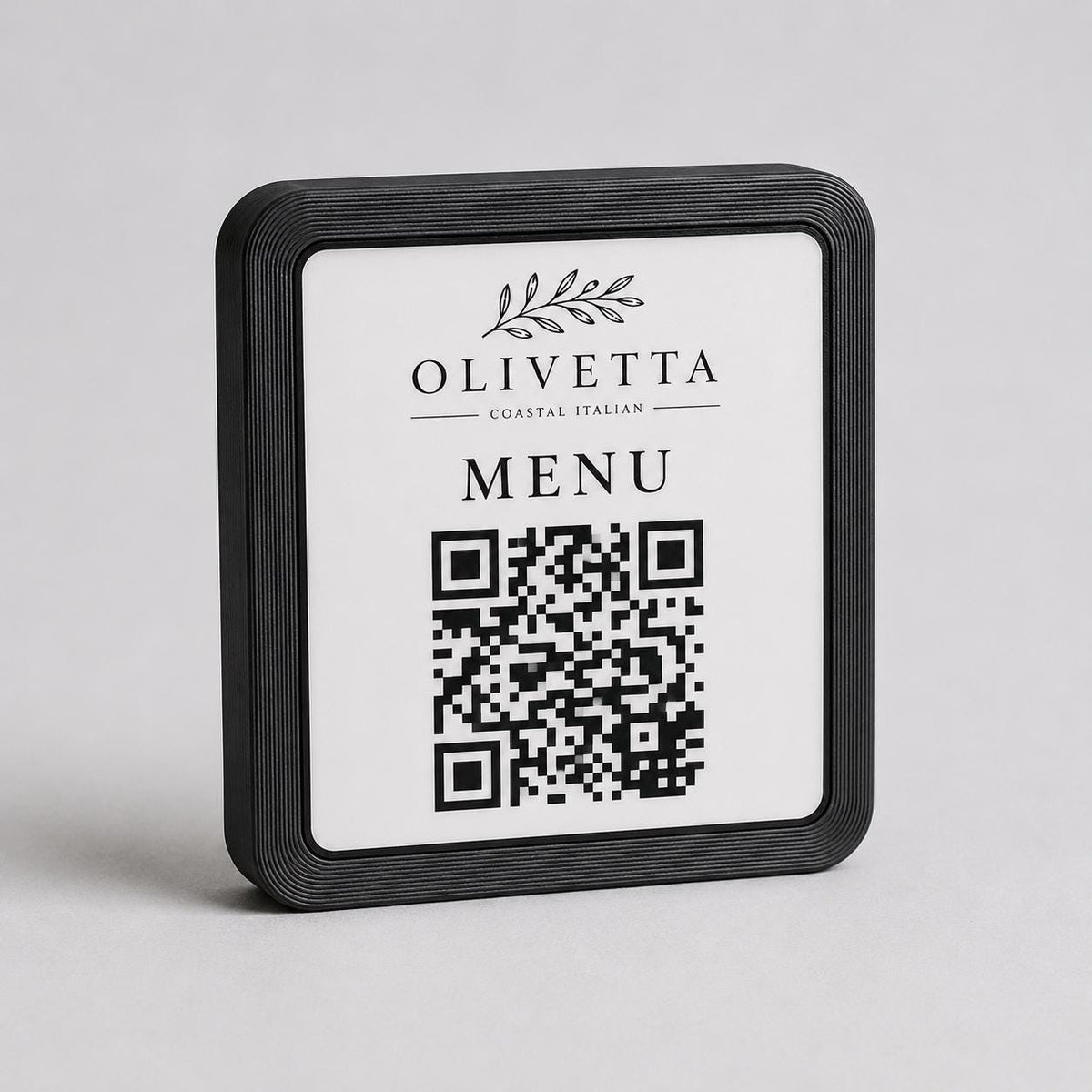 Basetta quadrata 7x7x1,5cm beige in plastica menu fai da te Porta Menu e Segnatavolo Personalizzato in Stampa 3D per menu contactless