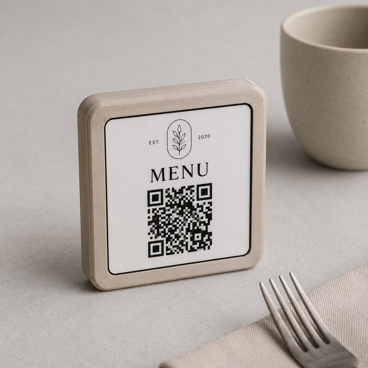 Basetta quadrata 7x7x1,5cm in plastica menu fai da te Porta Menu e Segnatavolo Personalizzato in Stampa 3D per menu contactless