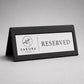 Segnatavolo Reserved Personalizzato | Cartello Tavolo Riservato in Stampa 3D con Targhetta Rowmark Incisa | Table Sign per Ristoranti, hotel