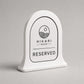 Reserved sign pop nero Personalizzato | Cartello Tavolo Riservato in Stampa 3D con Targhetta Rowmark Incisa | Table Sign per Ristoranti