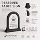 Reserved pop verde Personalizzato | Cartello Tavolo Riservato in Stampa 3D con Targhetta Rowmark Incisa | Table Sign per Ristoranti