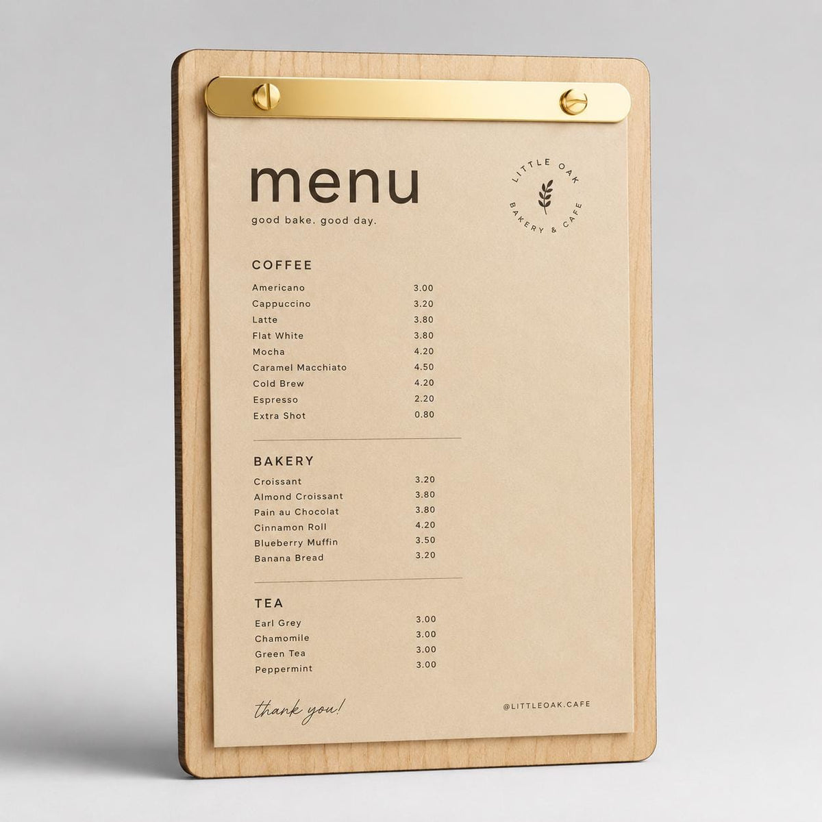 Portamenu tavoletta in legno con oro spazzolato laminato Personalizzato | Menu Ristorante con Anelli | Copertina Menu in Pioppo Incisa Laser