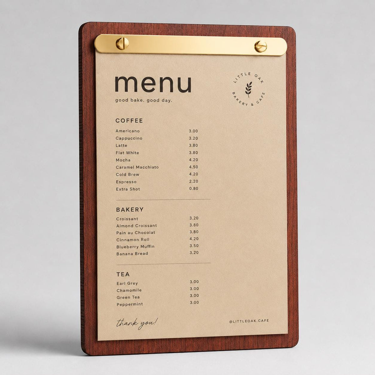 Portamenu tavoletta in legno bacchetta color oro formato A4 Personalizzato | Menu Ristorante con Anelli | Copertina Menu in Pioppo Incisa