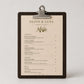 Portamenu molletta bulldog in legno pioppo ebano formato A4 Personalizzato | Menu Ristorante personalizzato| Copertina