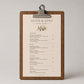 Portamenu molletta bulldog in legno pioppo ebano formato A4 Personalizzato | Menu Ristorante personalizzato| Copertina