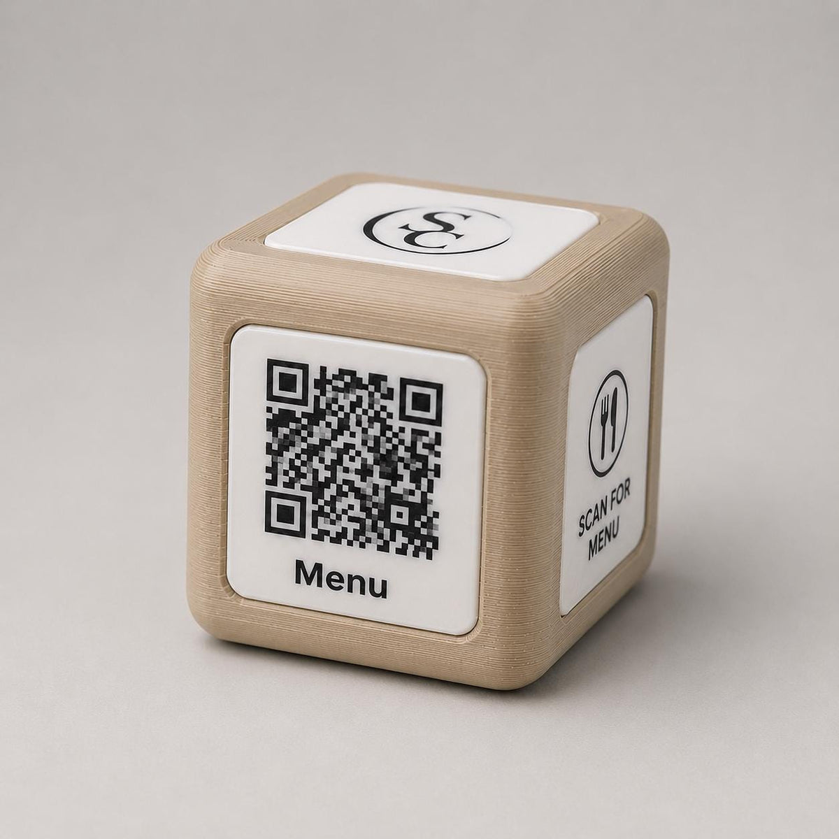 Cubetto nero Espositore QR Code Personalizzato | Menu Digitale, Social Media, Wi-Fi | Stampa 3D e Incisione Laser | Per Ristoranti, Bar