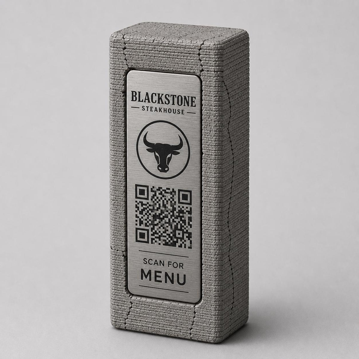 Totem stand qr cemento e oro Espositore QR Code Personalizzato | Effetto cemento Menu Digitale, Social Media| Stampa 3D e Incisione