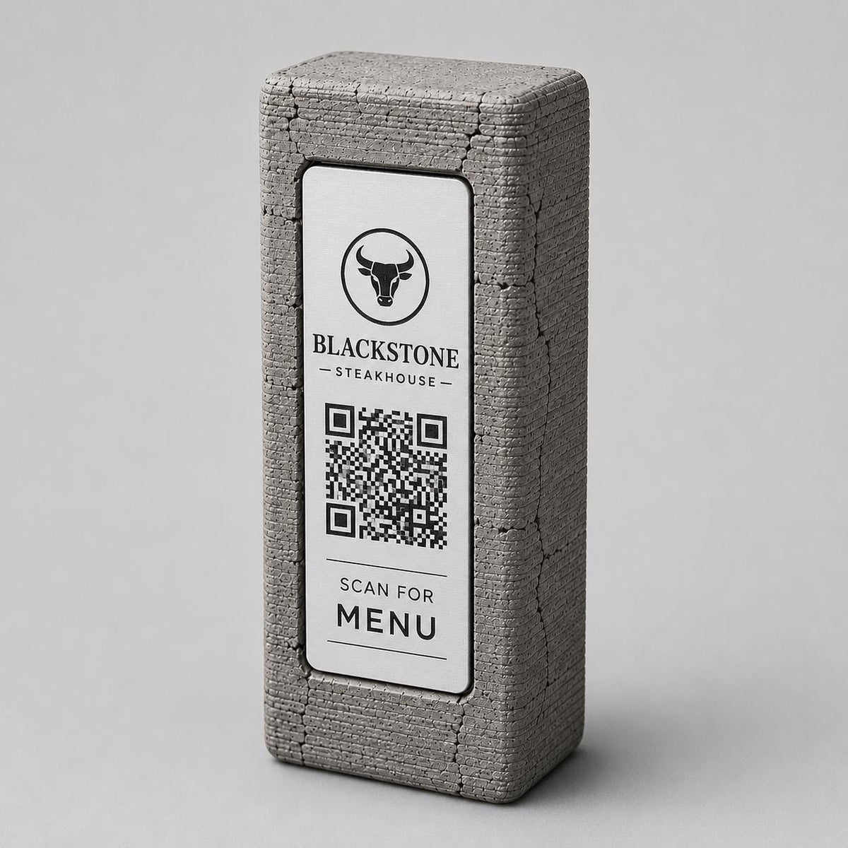 Totem stand qr cemento e nero Espositore QR Code Personalizzato | Effetto cemento Menu Digitale, Social Media| Stampa 3D e Incisione