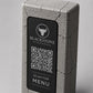 Totem stand qr cemento e oro Espositore QR Code Personalizzato | Effetto cemento Menu Digitale, Social Media| Stampa 3D e Incisione