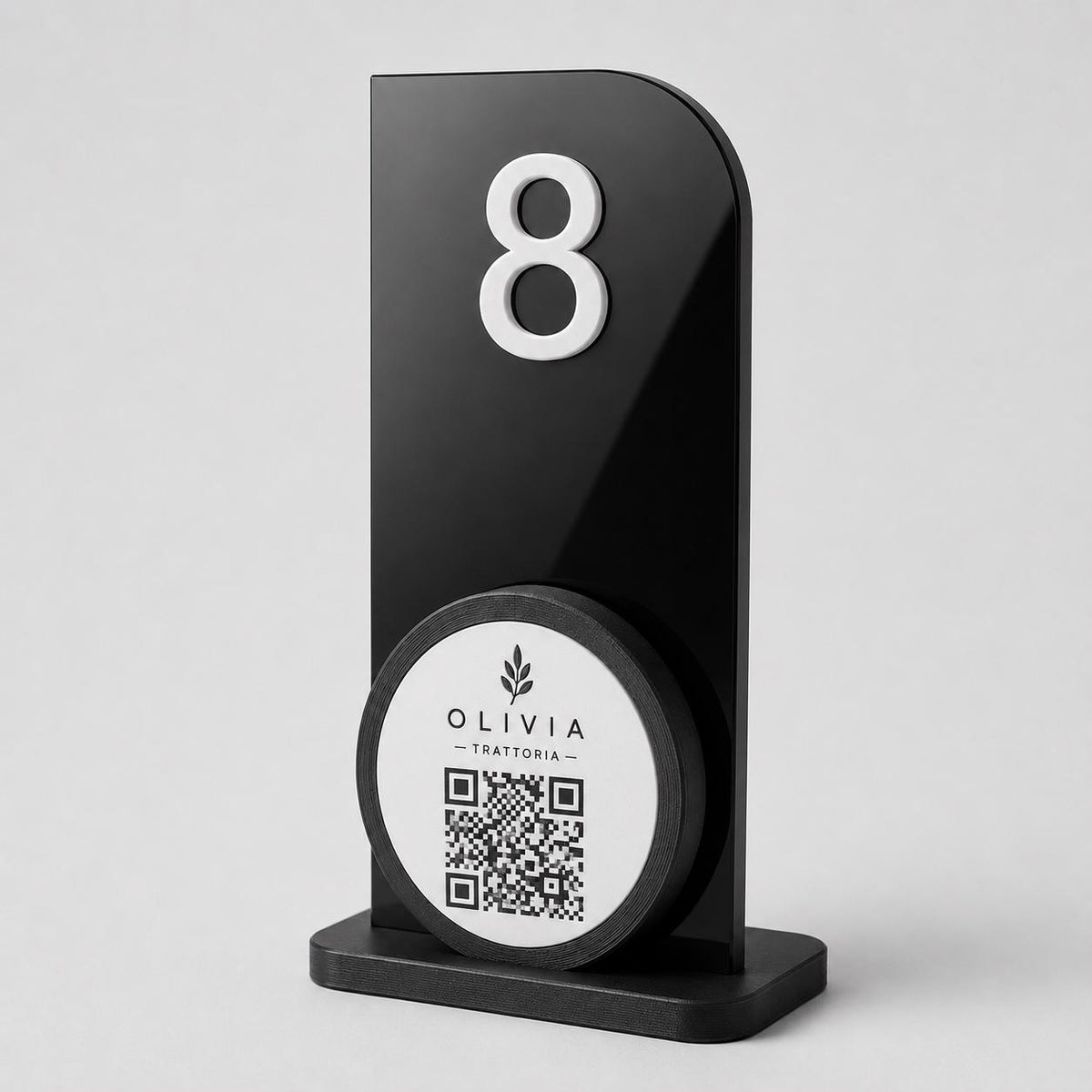 Portanumero da Tavolo terracotta QR Code, Segnatavolo Personalizzato per Ristoranti e Trattorie, Stampa 3D Minimalista, Porta Menu Digitale
