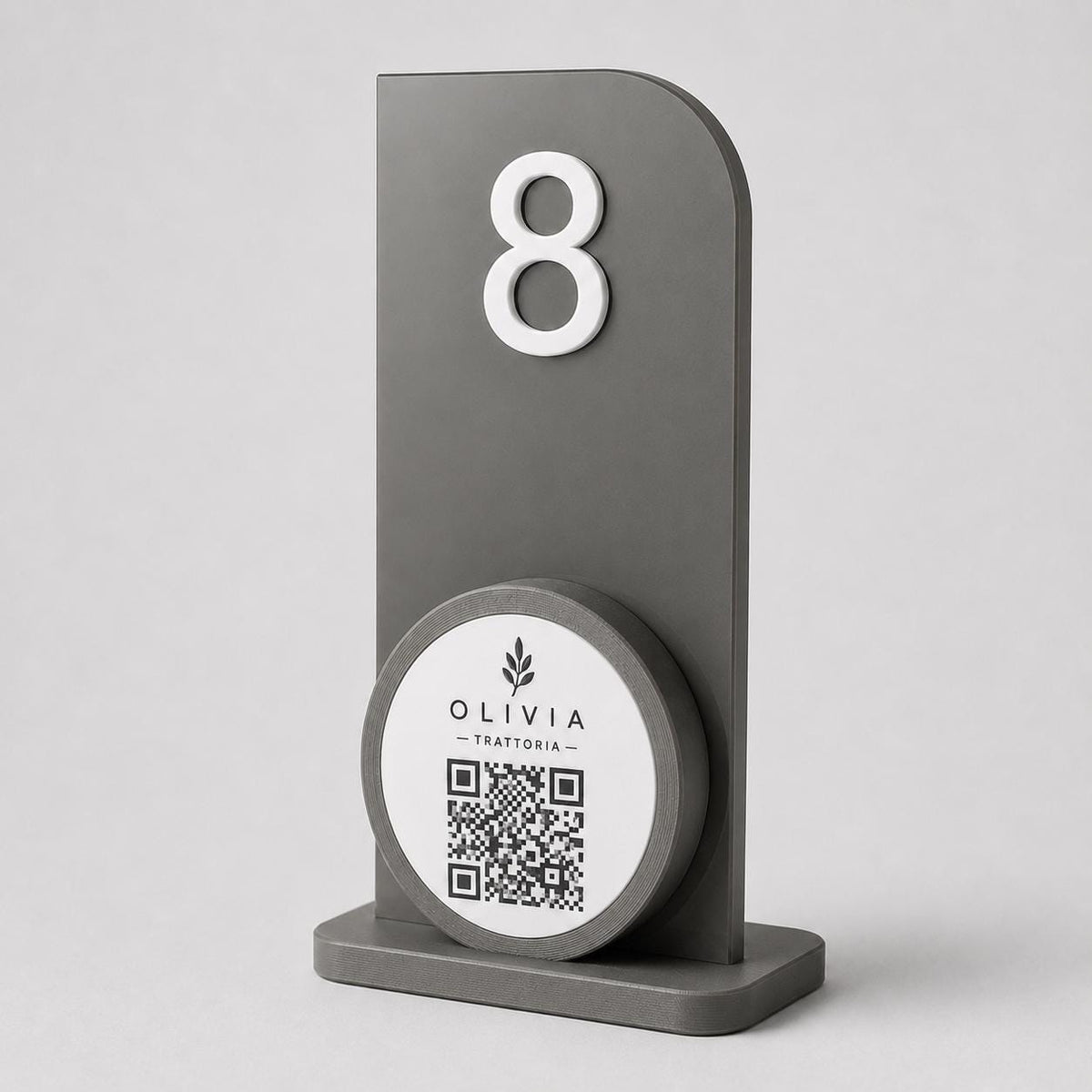 Portanumero da Tavolo verde QR Code, Segnatavolo Personalizzato per Ristoranti e Trattorie, Stampa 3D Minimalista, Porta Menu Digitale