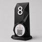 Porta QR Code nero da Tavolo Personalizzato | Numero Tavolo 3D Low Poly | Supporto Menu Digitale per Ristorante, Bar, Hotel e Cocktail Bar